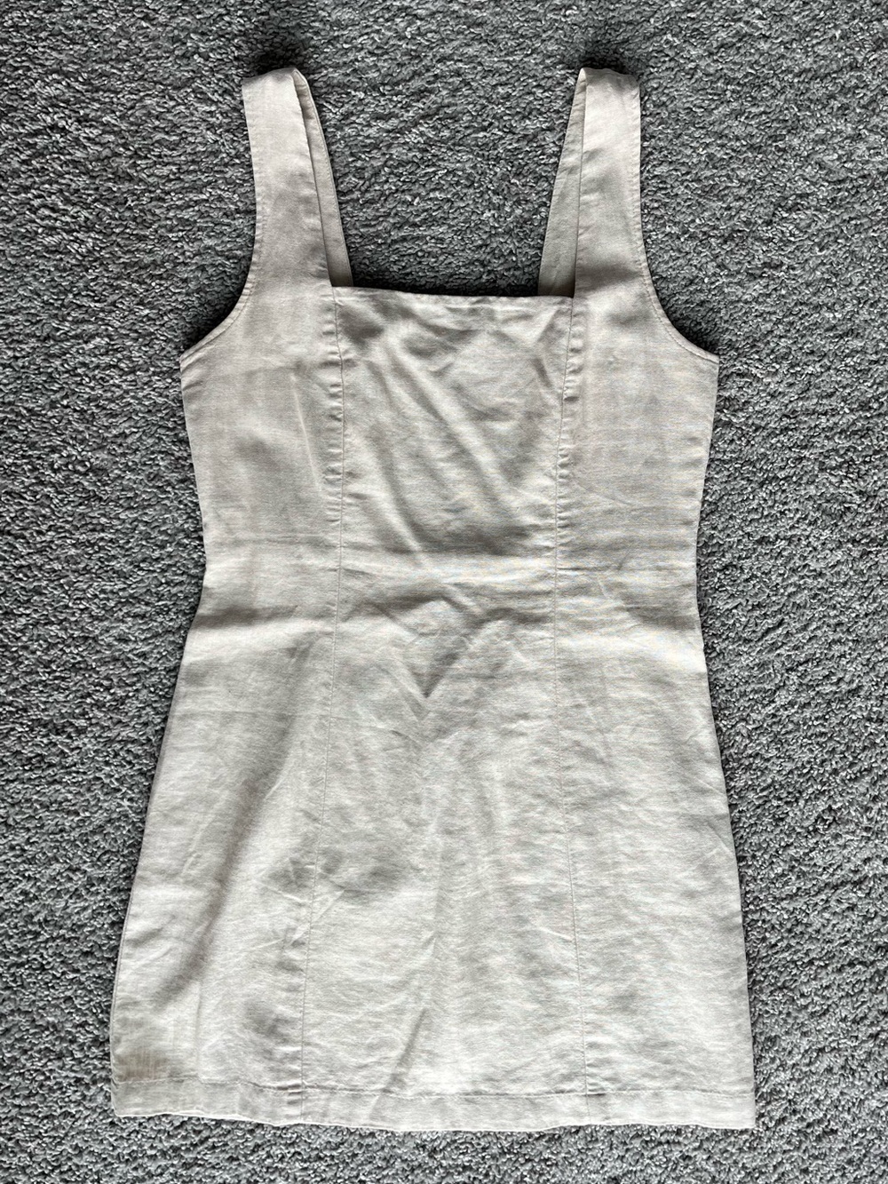 Old Navy Square-Neck Mini Dress in Light Beige